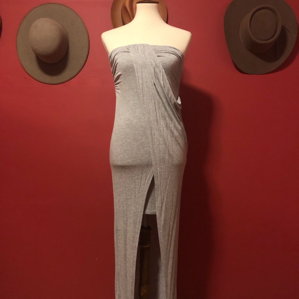 Draped tube maxi dress🌿